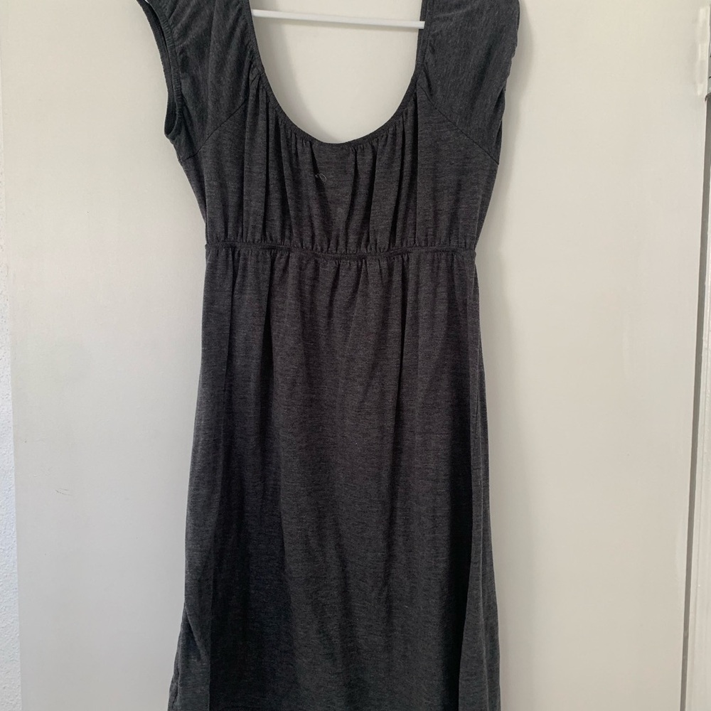 Self Esteem Dark Charcoal Scoop Neck Day Dress